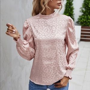 Cheetah Pink Silk Top